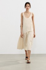 NWT ZARA RUCHED MIDI DRESS M