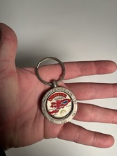 Vntg Kyrgyzstan Keychain Issyk-Kul Spins Souvenir Map Zipper Pull Charm