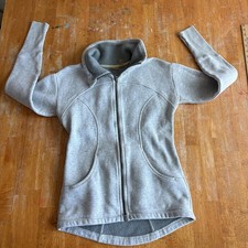 Zella Zip Hoodie Jacket Gray XS Fleece Lined Athleisure Yoga Thumbhole Full Zip