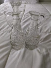 Vintage Anchor Hocking Star of David Pressed Glass Vinegar Cruet Decanter Set