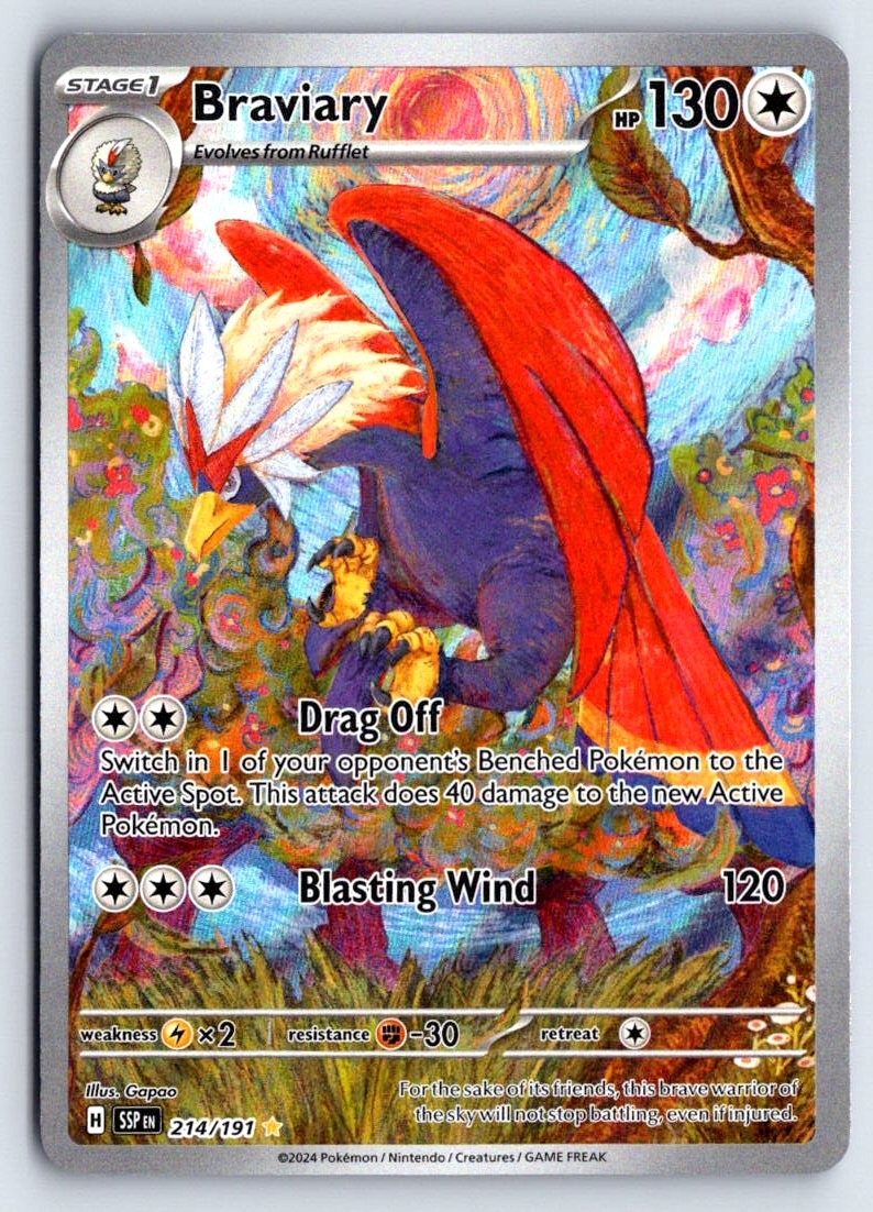 BRAVIARY 214 SURGING SPARKS POKEMON LP