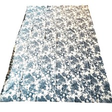 TerriSol Tablecloth blue  creamy white Toile 100 cotton fruit and flowers
