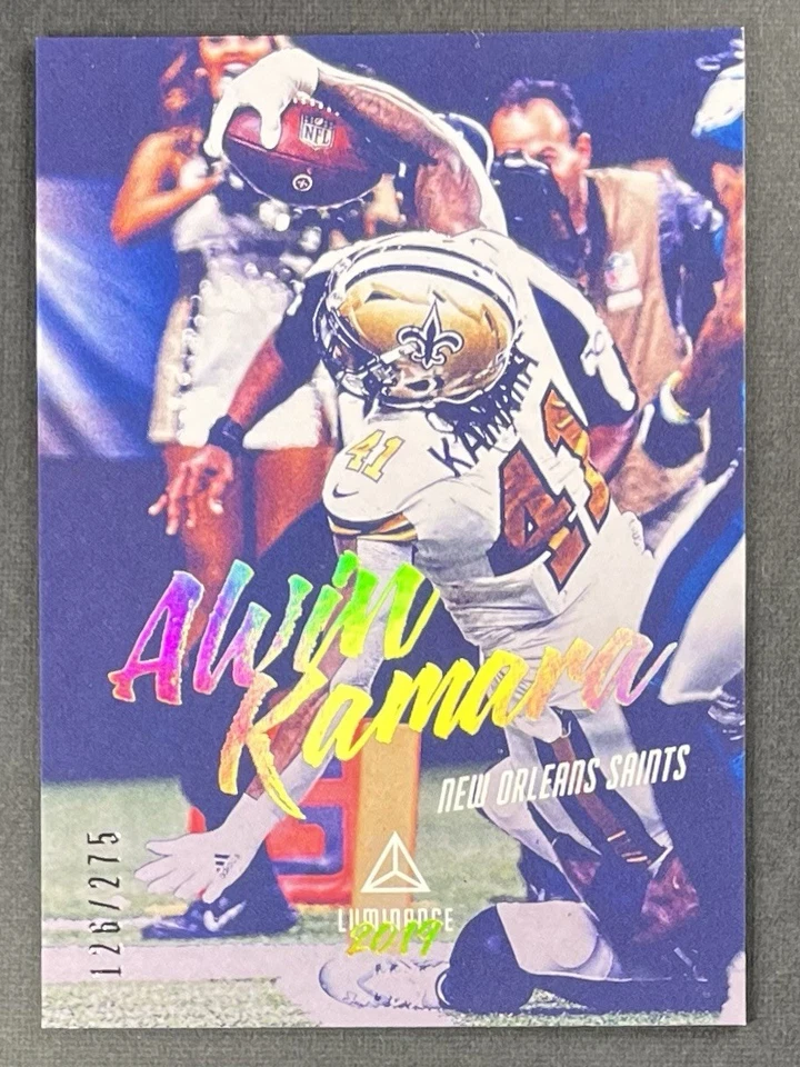 Alvin Kamara 2019 Panini Luminance Gold 126/275 #52 – Saints RB – SP Parallel - Image 2 of 3