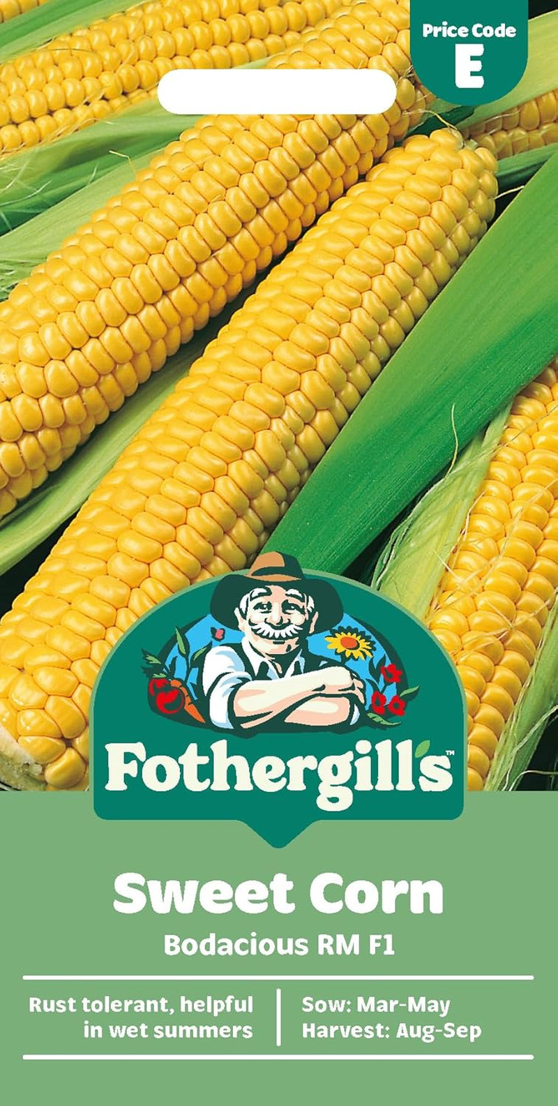 Fothergill'S Sweet Corn Bodacious RM F1, Vegetable Seeds, 25 Seeds, Sow: Mar-May
