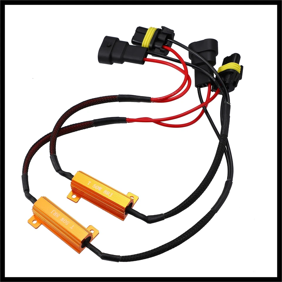 Adaptadores de arnés de cableado de resistencia HB4 9006 9005 9145 DC 12V 50W 6 ohmios 2 un. Foto 4 de 4