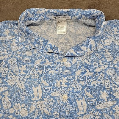 Has Stains - Size L - Disney Cruise Line Camp Shirt 2019 Castaway Cay Hawaiian