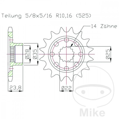 42752-Pignone trasmissione con gomma 17T 520 compatibile con TRIUMPH