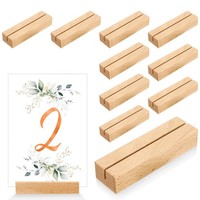 Kartenhalter Holz Buche 10 StüCk Tischkartenhalter Hochzeit Fotohalter 10X3X2Cm