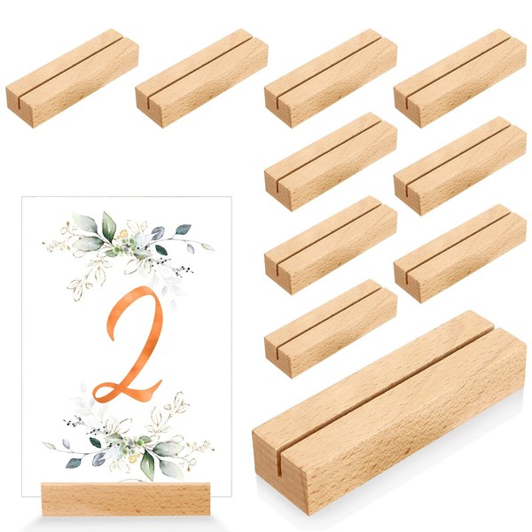 Kartenhalter Holz Buche 10 StüCk Tischkartenhalter Hochzeit Fotohalter 10X3X2Cm-image