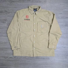 Carhartt Rugged Flex Canvas Shirt Jacket Fleece Lined XL Tan 105532 Shacket Work