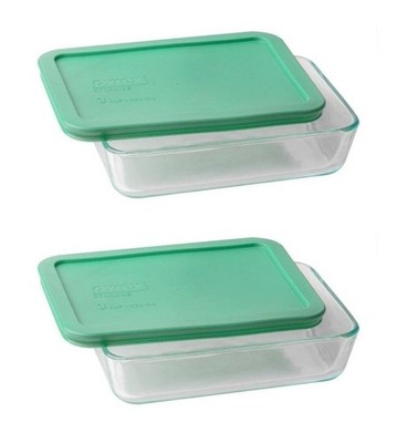 World Kitchen Pyrex 3-cup Rectangle Glass Food Storage Set Container (pack 2