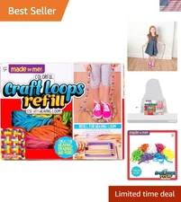 Kid-Friendly Craft Loops Refill - 210 Vibrant Weaving Loops for Screen-Free Play