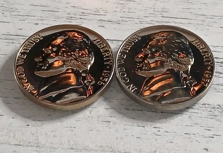 1956 & 57-P Proof Jefferson Nickel Lot ~  Free Shipping!  - Image 2 of 4