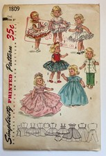 Simplicity 1809 8 Doll Clothes Sewing Pattern...