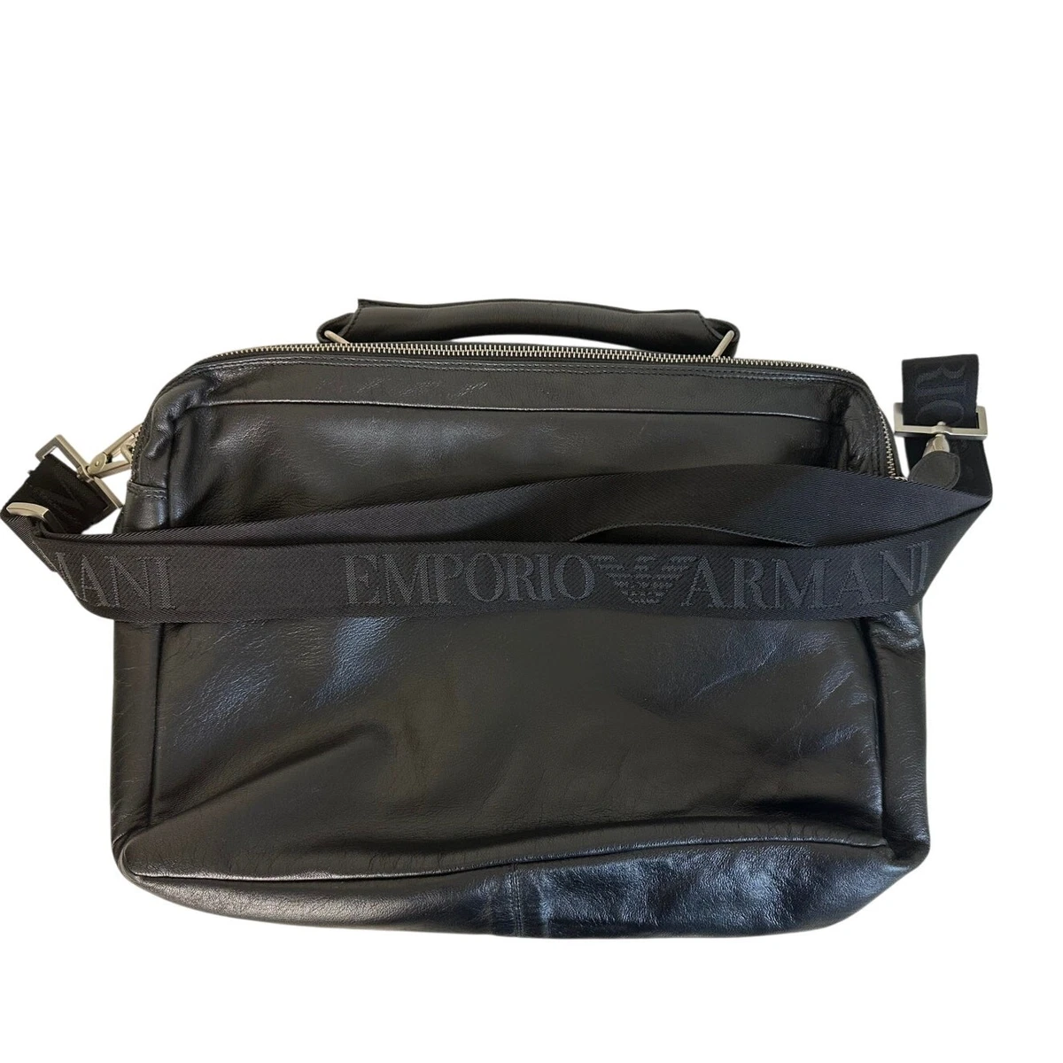 Emporio Armani Leather Black Bags for Men for sale | eBay