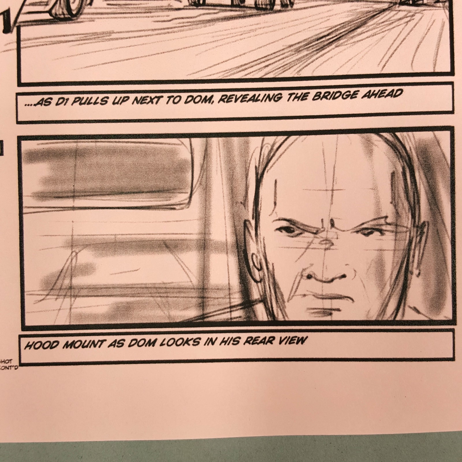 Image 9 of Fast and Furious 4 Production Used Storyboard, Dom Races to Bridge p99, COA