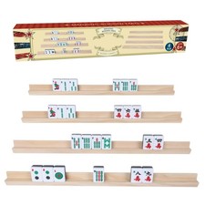 GOTHINK Wooden Mahjong Tiles Trays/Racks/Holders Set of 4, Upgrade Your Mahjo...