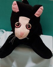 VINTAGE Tonka 1985 Pound Puppies PURRIES Large Black White Kitty CAT Plush 13"