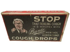 Bunte Cough Drops Box USA Vintage Pharmaceutical Medical