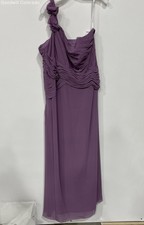 David's Bridal Womens Purple One Shoulder Back Zip Maxi Dress Size 18