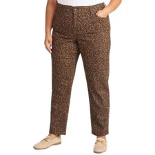 NEW Terra  Sky Women's Plus Size 16WP Straight High Rise Jeans Leopard Print
