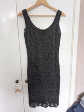 Opera at Richards Vintage Black Mesh Dress Size 14