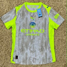 PUMA Manchester City 25/26 Third Authentic Jersey Gray Green, Men’s Size Medium 