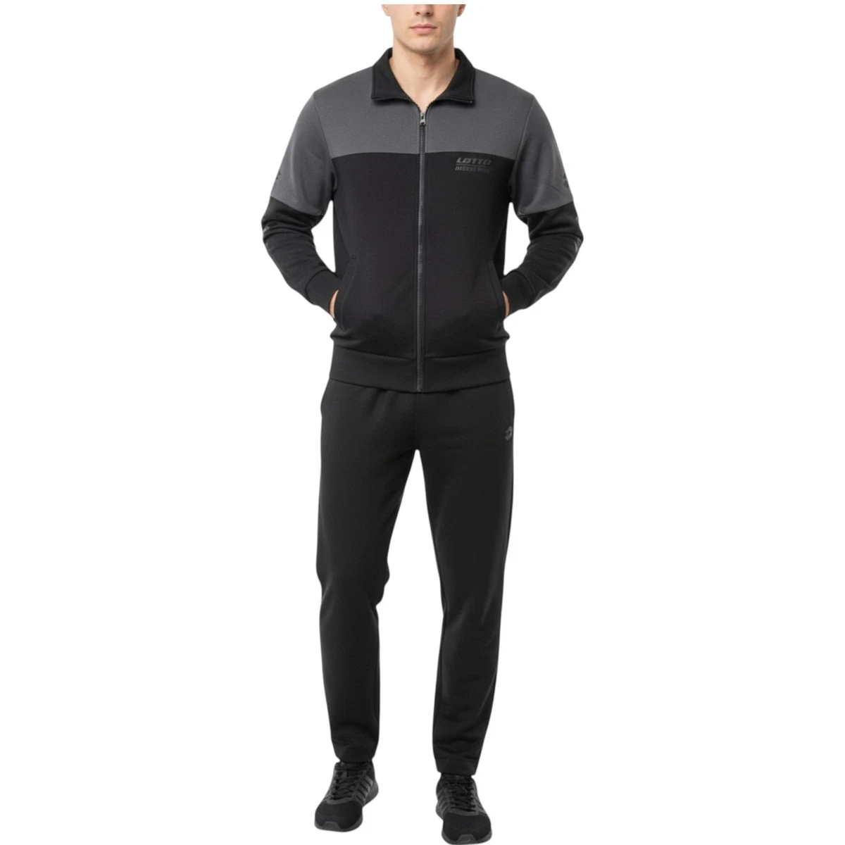 Lotto Circle II BS Rib PL Trainingspak Heren Donkerblauw, Wit Lotto Circle II BS Rib PL Trainingspak Heren Donkerblauw, Wit