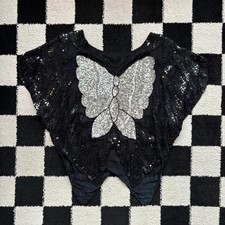 Vintage Butterfly Sequin Top Silk Lined