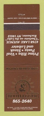 Matchbook Cover - Tony's Bootlegger Rochester NY Restaurant