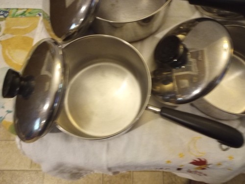Set 5 pentole vintage REVERE WARE fondo rame con coperchi abbinati - Foto 7 di 16