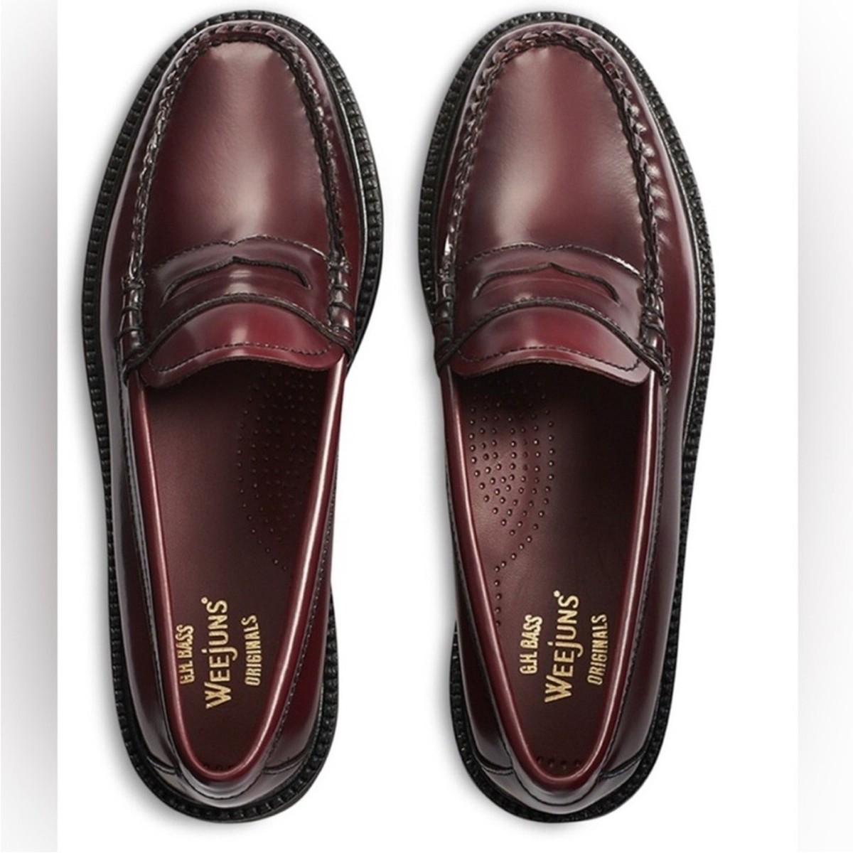 G.H. Bass Weejuns Loafers Whitney Super Lug in Wine Leather  display picture 2
