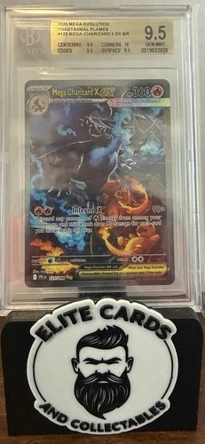 Pokémon Mega Charizard X ex SIR Holo 2025 Phantasmal Flames Beckett 9.5