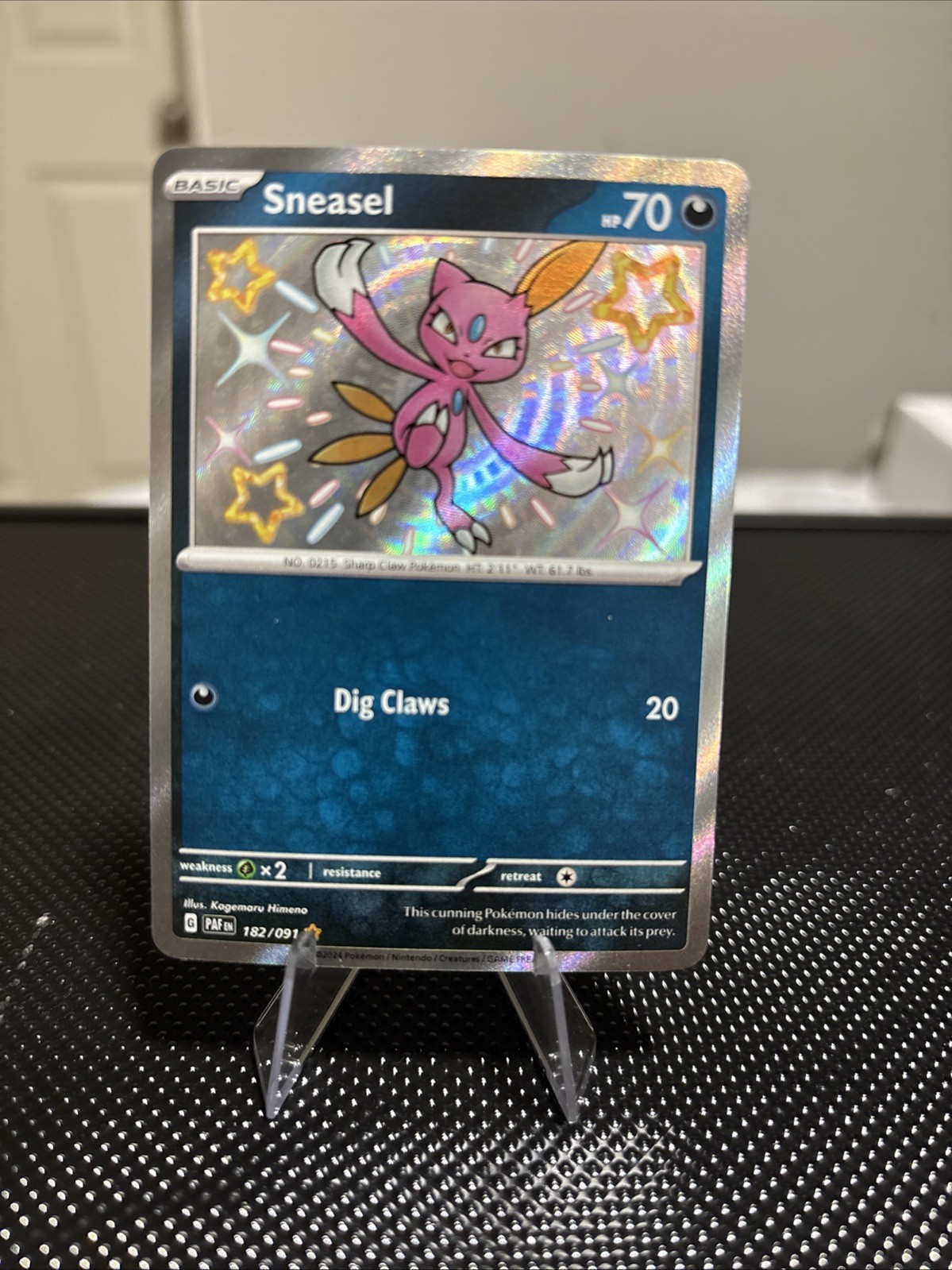 Sneasel 182/091 SV Paldean Fates Shiny Rare Card Near Mint Condition