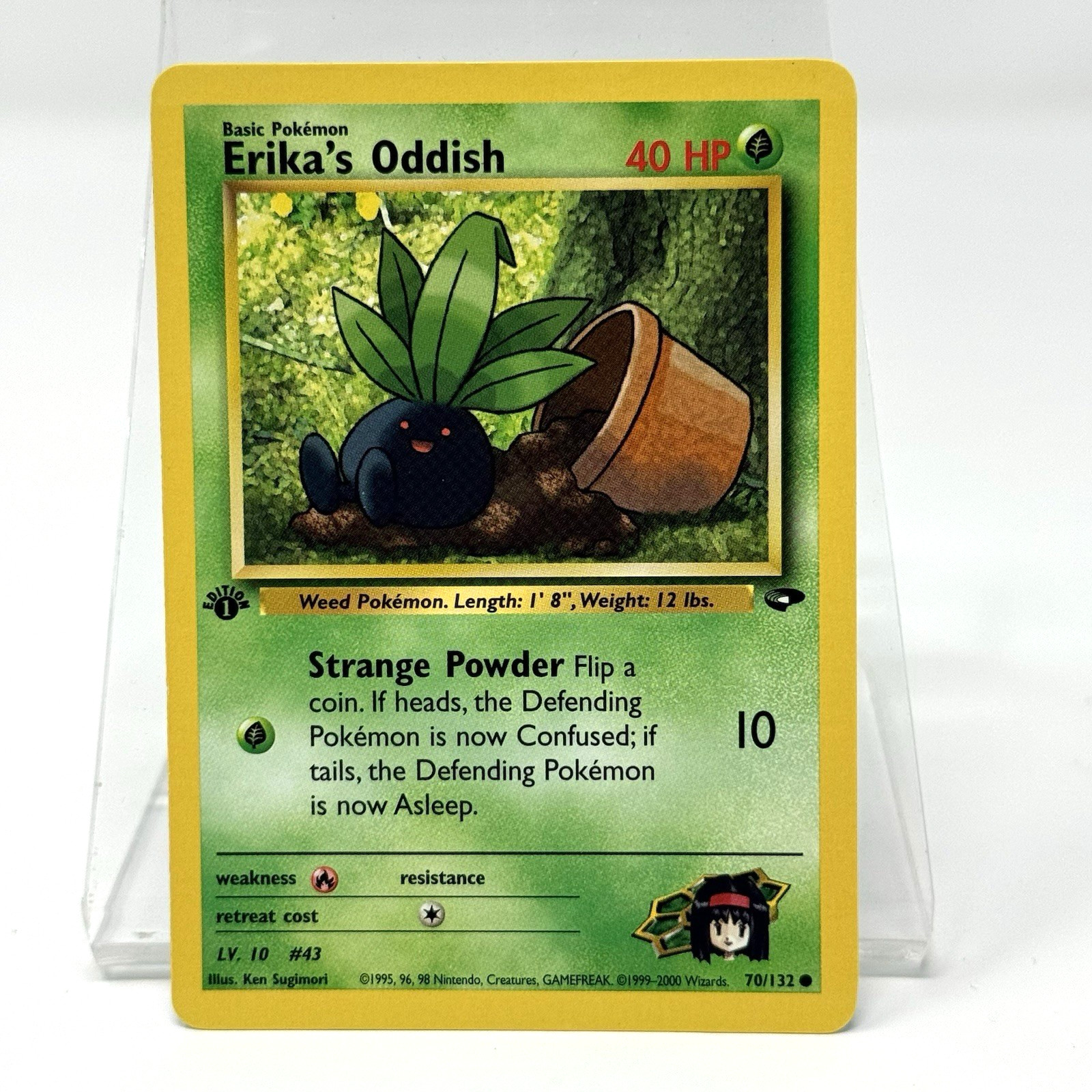 Pokemon Erikas Oddish 70 132 1st Edition Gym Challenge WOTC Card NM