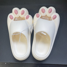 White Cat Paw Novelty Women's Slippers UK 7, Slip-On, Lightweight,