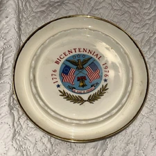 Vintage USA Bicentennial 1776-1976 200 Years Of Progress  Large Ash Tray 8 5/8"