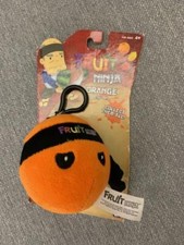 BNWT Fruit Ninja 2.5" Mini Plush Backpack Clip on Orange Toy *Free Post