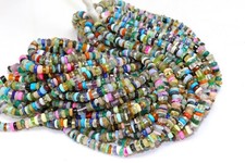 Natural Mix Gemstone Smooth Rondelle Heishi 4-5mm Gemstone Beads 16 Inch Long