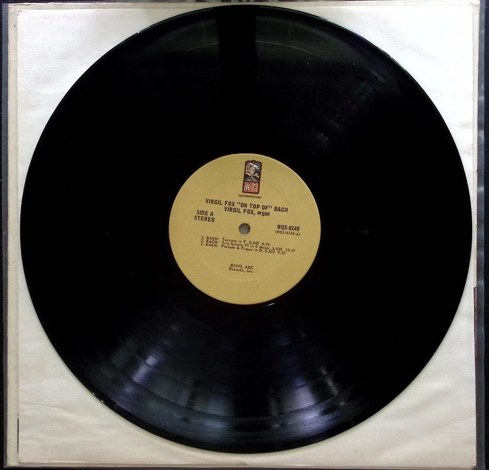 VIRGIL FOX  "ON TOP OF" BACH  WESTMINSTER GOLD RECORDS  VINYL LP  181-22 Foto 3 de 4