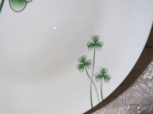 SET OF 4 MARCUS NOTLEY SHAMROCK GREEN CLOVER 10.75" DINNER PLATES IRELAND - Picture 10 of 12