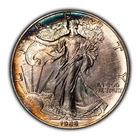 1988 1 oz Silver American Eagle - PQ Rainbow Pattern Toning - BU - SKU-E3133