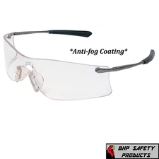 MCR CREWS RUBICON SAFETY GLASSES T4110AF CLEAR ANTI-FOG LENS METAL WORK EYEWEAR
