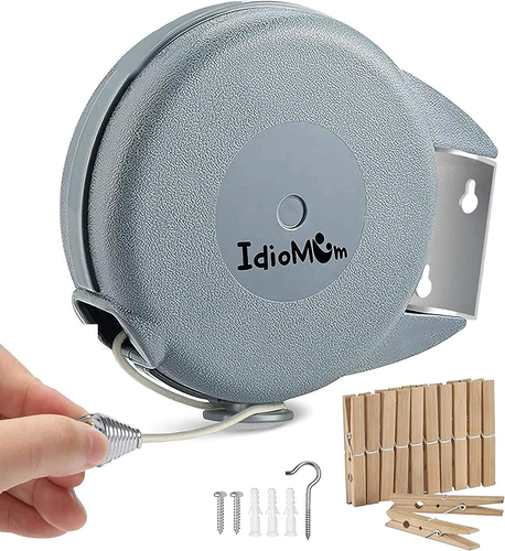 Retractable Clothesline Indoor Outdoor Heavy Duty 40 Feet - PVC Clothes Line
