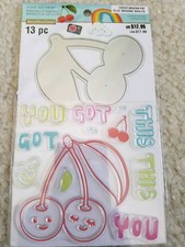 Recollections Cheeky Modern Pop Clear Stamps  Die Set - Cherries 1599