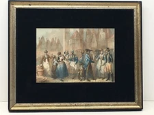 “Marche A Boppart” Colored Print From Rouargue Freres- Steel Engraving - 1859