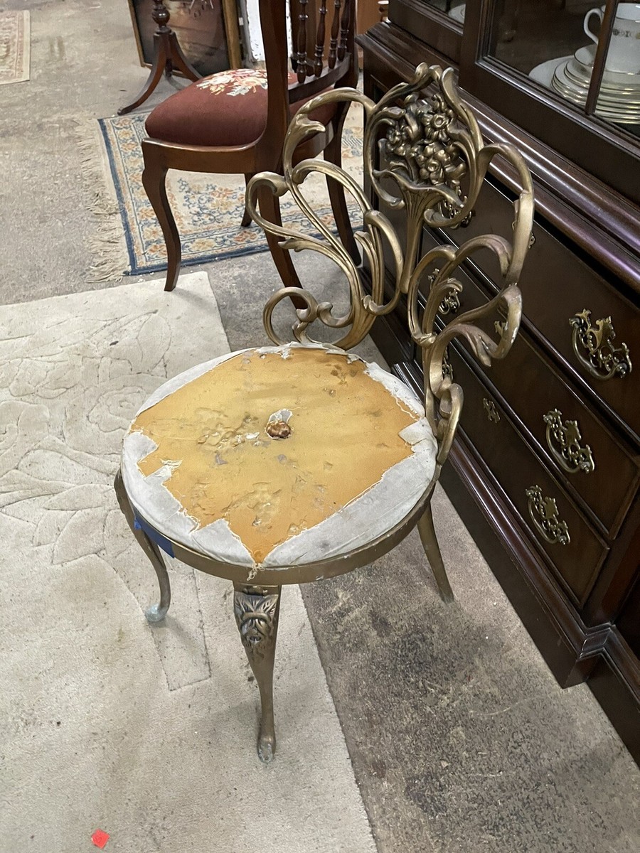 Vanity Boudoir Parlor Chair Stool Kessler Vintage Cast