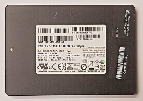 128 GB SATA-III Samsung PM871 MZ-7LN1280 3D-NAND MLC SSD 2.5" interne Festplatte