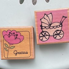 Rubber Stamps Baby Buggy and Garcias