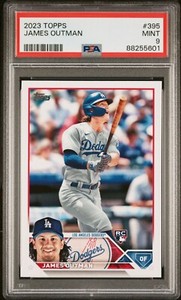 2023 Topps #395 James Outman Rookie RC PSA 9 Mint Dodgers